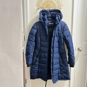 Blue Guess puffer jacket